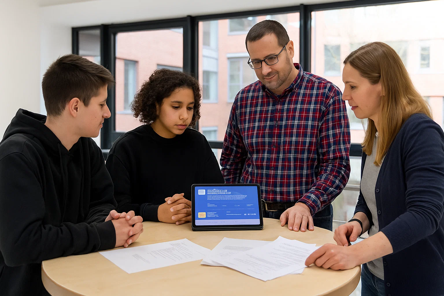 Beratungsgespräch zur Berufsorientierung zwischen Schülerin und Beraterin